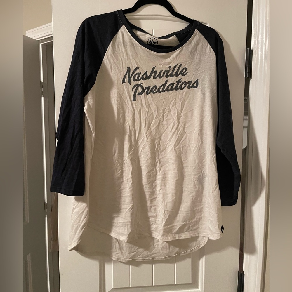 Nashville Predators Split Hem Baseball Tee Size XXL